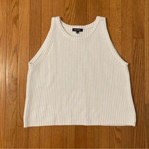 525 America ribbed knit cotton tank, sweater tank, white